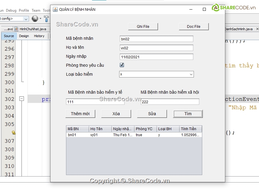 Source code Java Swing,quan ly benh nhan,java oop,java huong doi tuong